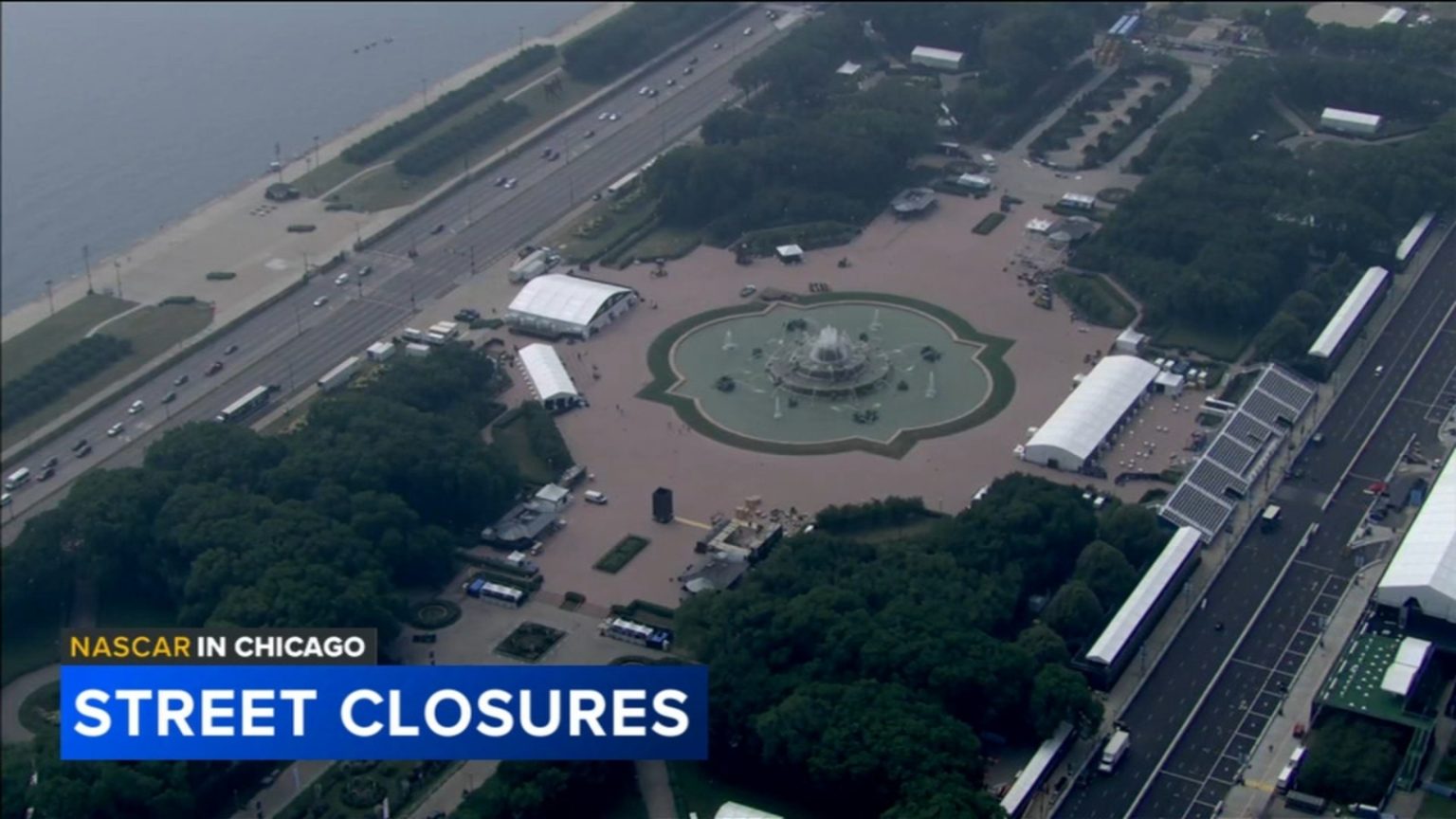 Multiple Street Closures due to NASCAR Chicago Street Races Fellowship Feet